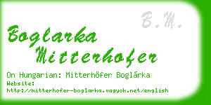 boglarka mitterhofer business card