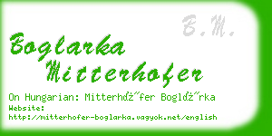 boglarka mitterhofer business card